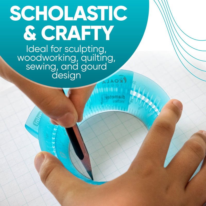 Koala Tools - Mini Ring Ruler for Circle Templates and Surfaces, Circular Ruler with 1 to 3.5-inch Adjustable Diameter, Geometric Tool for Drawing Circles - Image 5